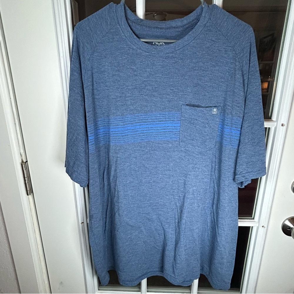 Huk Heather Blue‎ Short Sleeve Tee, Size XXL